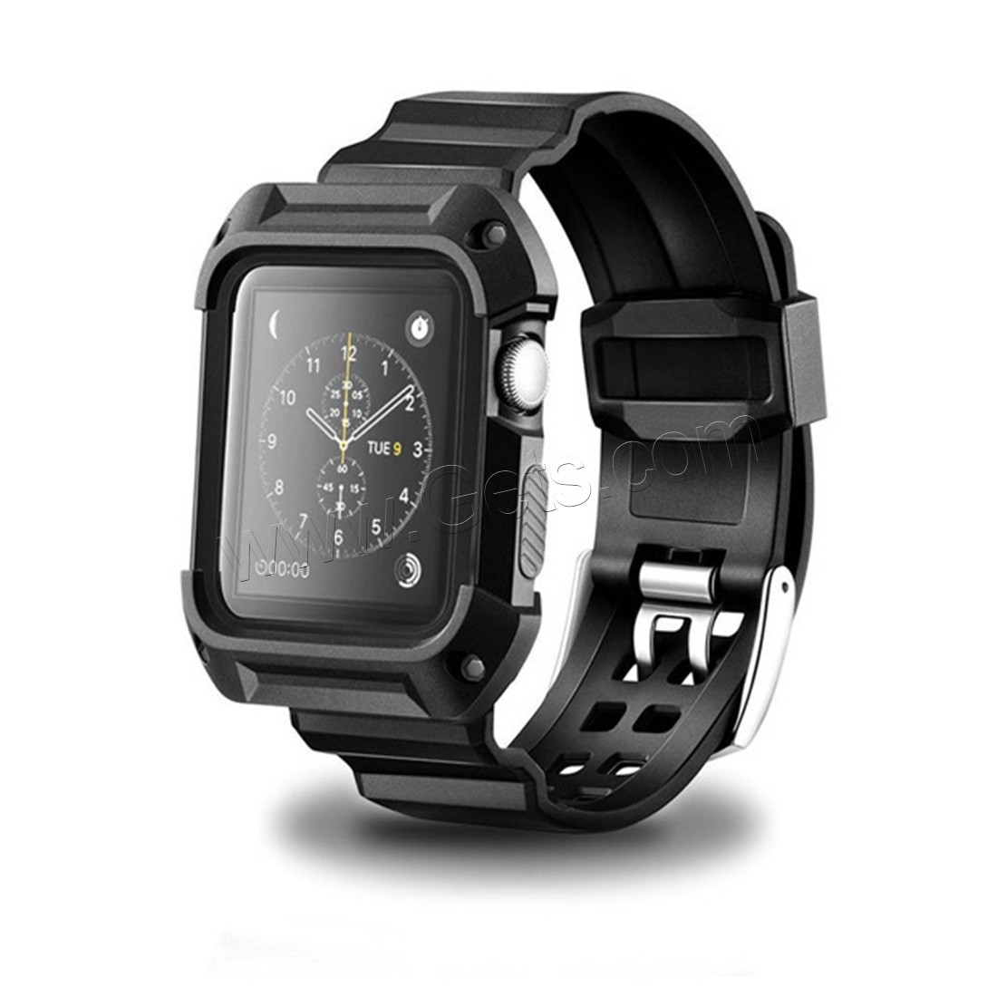 silicone Bande de montre avec le cadre, avec Plastique TPU, Placage, normes différentes pour le choix, plus de couleurs à choisir, Vendu par brin