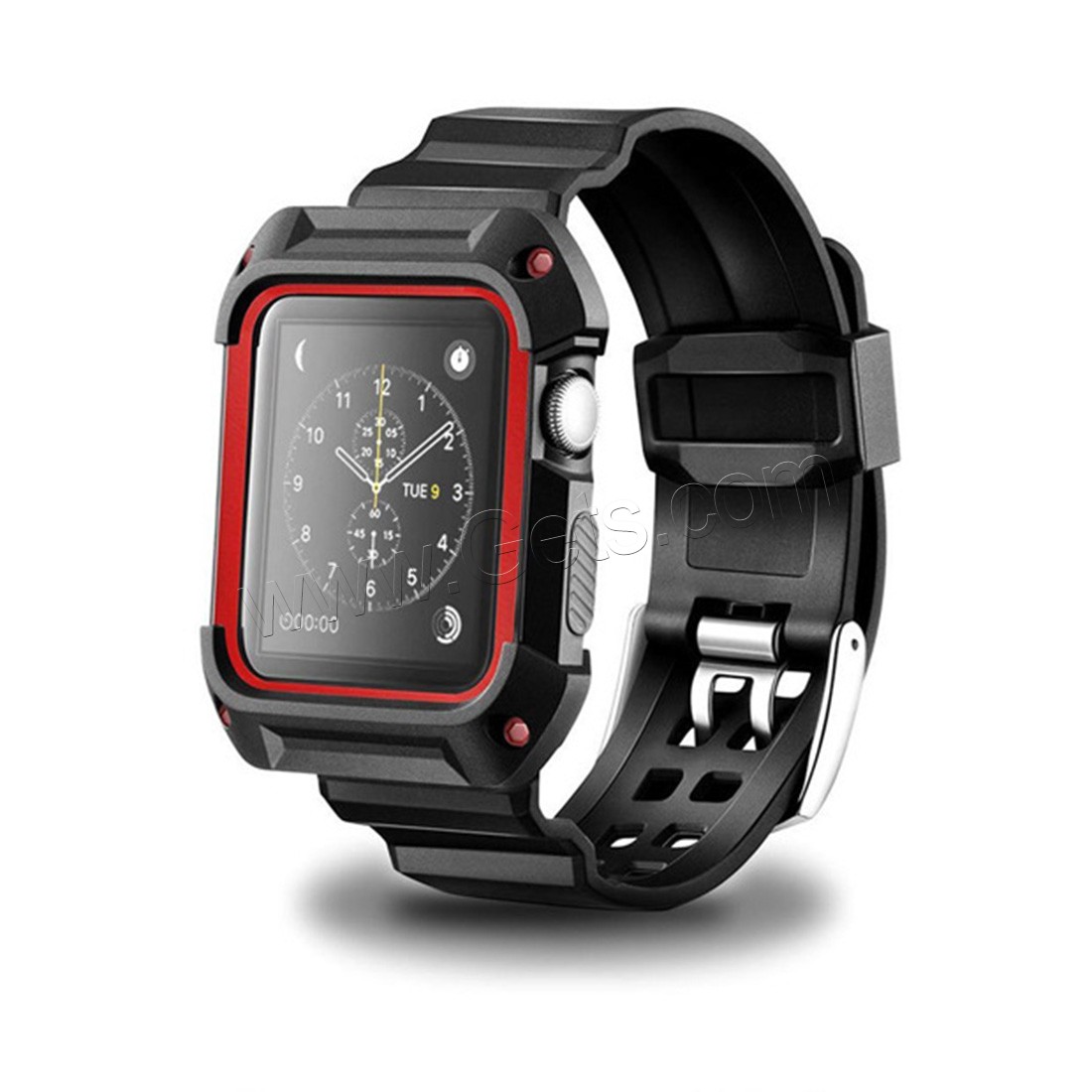 silicone Bande de montre avec le cadre, avec Plastique TPU, Placage, normes différentes pour le choix, plus de couleurs à choisir, Vendu par brin