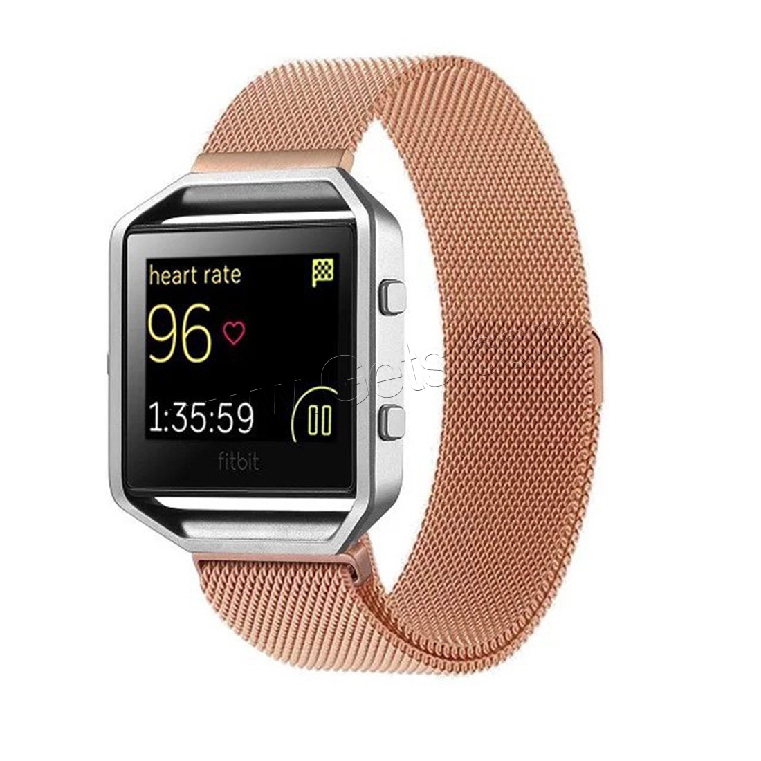 acier inoxydable Bande de montre avec le cadre, Placage, pour Fitbit alta HR & normes différentes pour le choix, plus de couleurs à choisir, 23mm, Vendu par brin