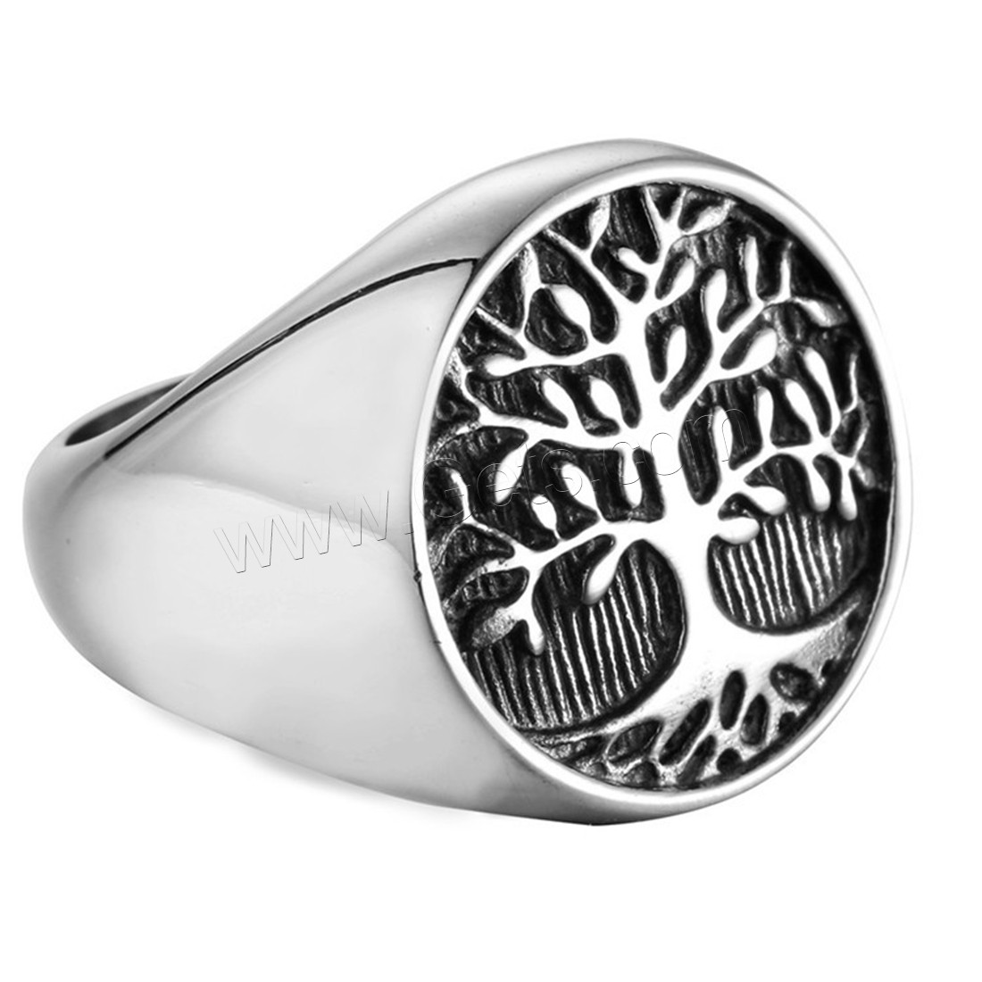 Partículas de acero anillo, Árbol de la vida, diverso tamaño para la opción & para hombre & ennegrezca, 13mm, Vendido por UD