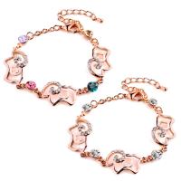 Zinc bracelets en strass en alliage , alliage de zinc, avec 1.57lnch chaînes de rallonge, mouton, Placage, chaîne ovale & pour femme & avec strass, plus de couleurs à choisir Environ 5.8 pouce, Vendu par brin