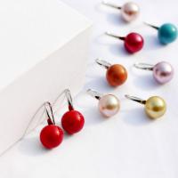 metal pendientes, con Shell Pearl, chapado en platina real, para mujer, más colores para la opción, 10x29mm, Vendido por Par