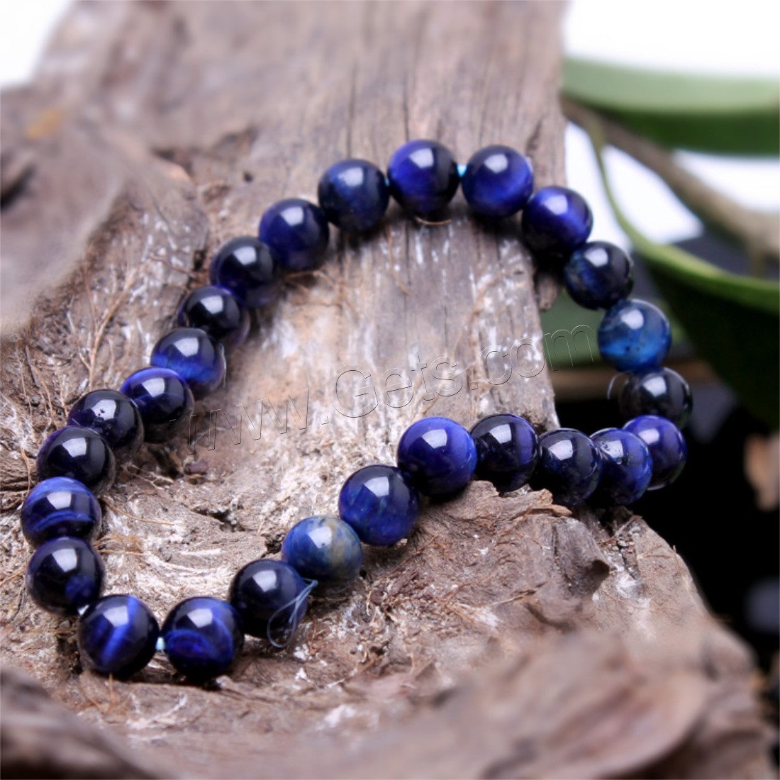 Tiger Eye Stone Bracelets, natural, Unisex & different size for choice, blue, Sold By Strand