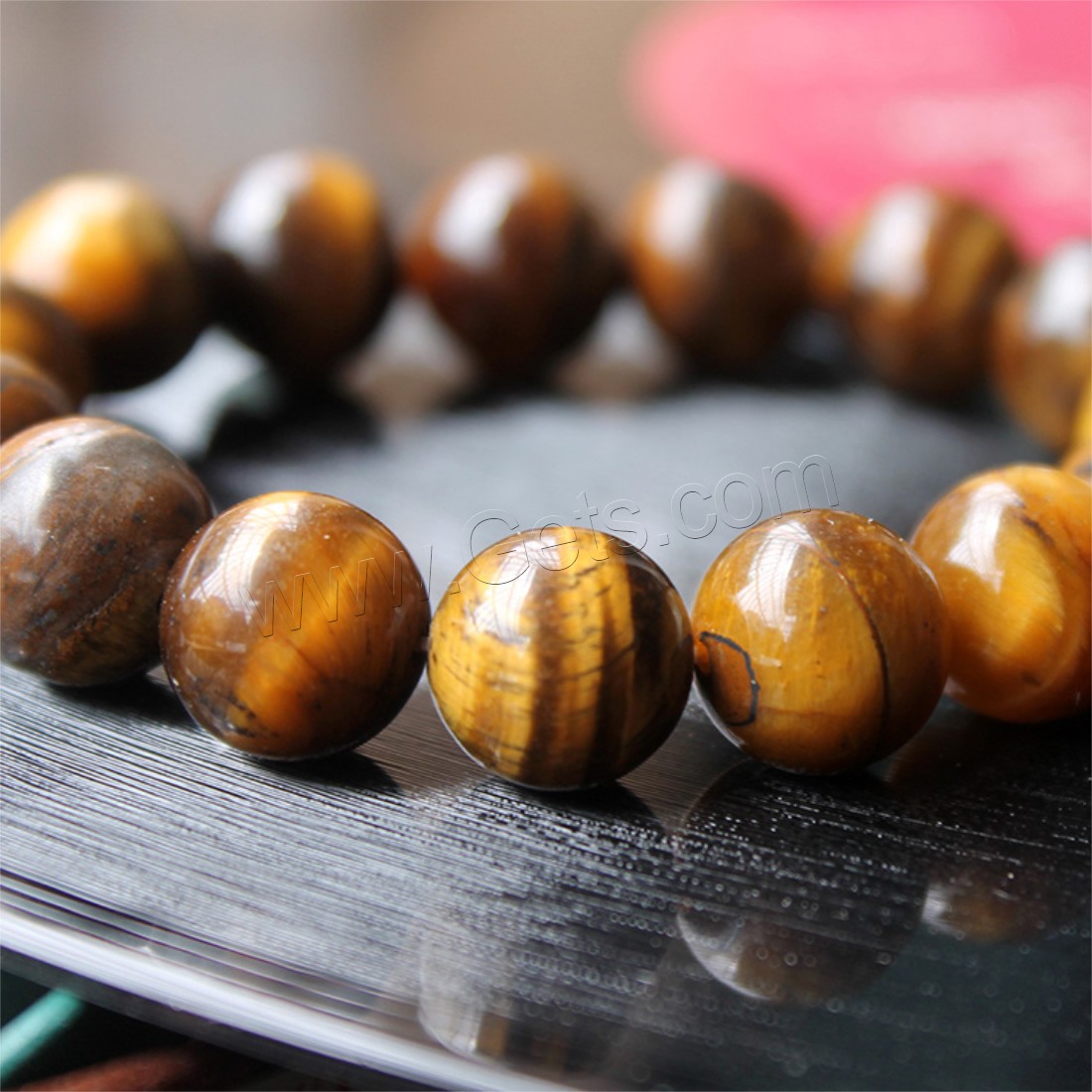 Tiger Eye Stone Bracelets, natural, Unisex & different size for choice, Sold By Strand