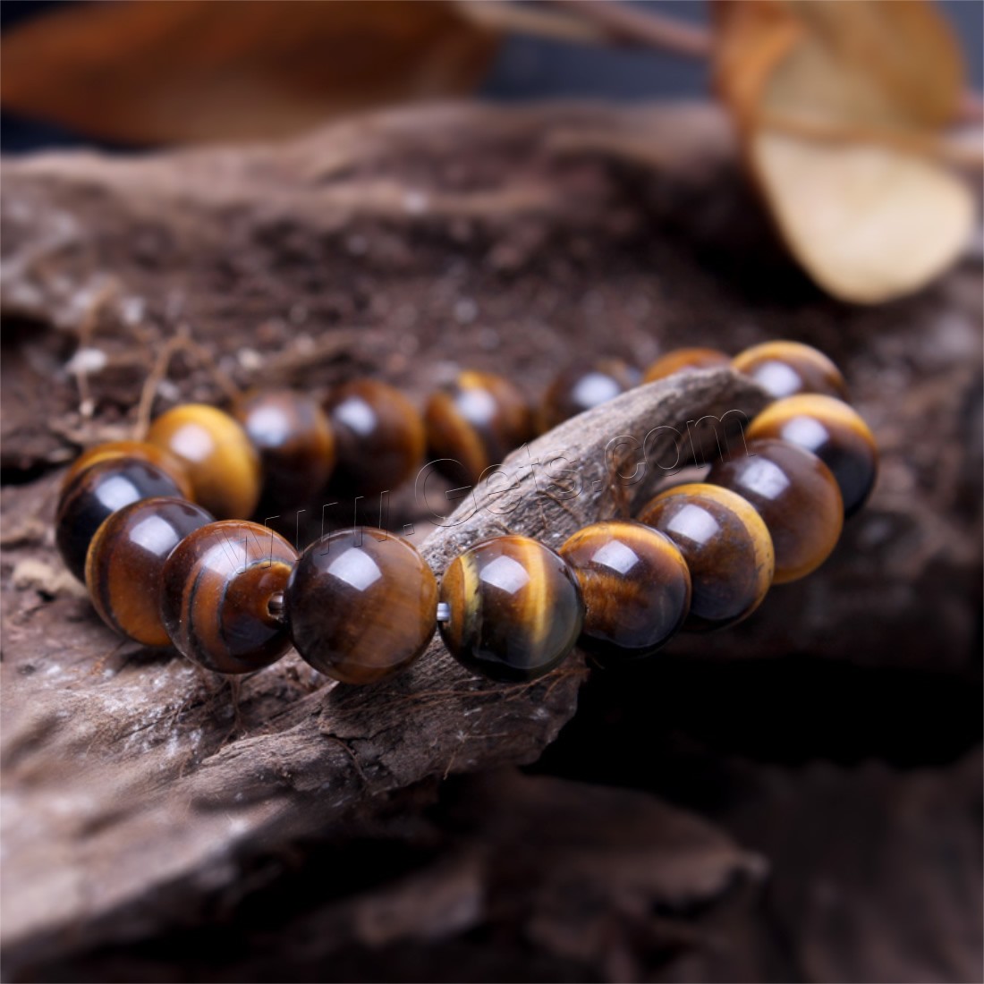 Tiger Eye Stone Bracelets, natural, Unisex & different size for choice, Sold By Strand