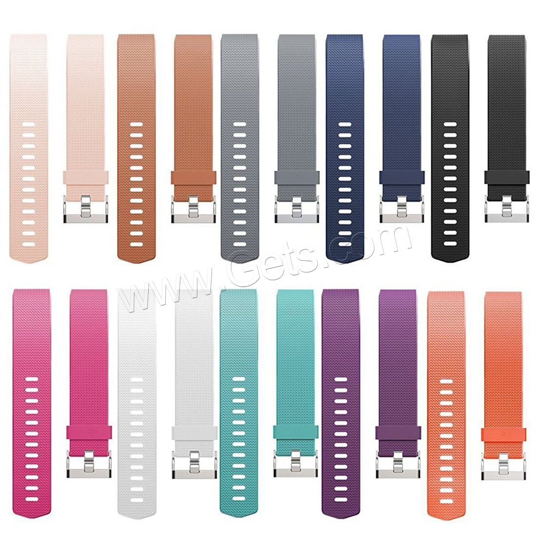 Edelstahl Uhrenarmband, TPU Kunststoff, für Fitbit Charge 2 & verschiedene Größen vorhanden, gemischte Farben, 22mm, verkauft von PC