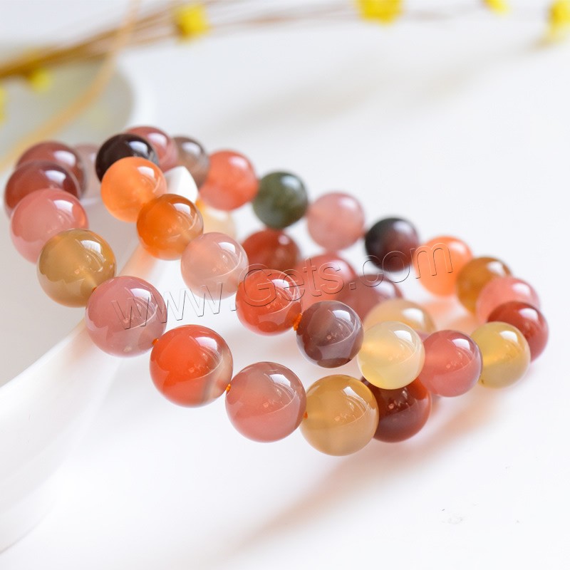 Agate Bracelets, Round, portable & Unisex & different size for choice, Length:Approx 7 Inch, Sold By Strand