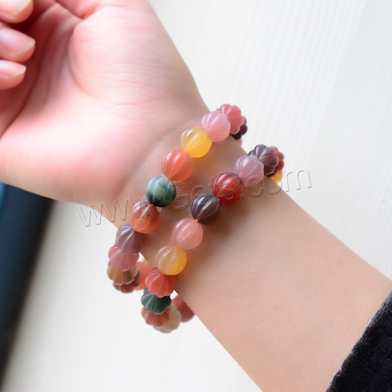 Agate Bracelets, Round, portable & Unisex & different size for choice, Length:Approx 7 Inch, Sold By Strand