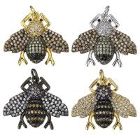 Cubic Zirconia Micro Pave Brass Pendant, Insect, plated, micro pave cubic zirconia & for woman Approx 3mm 