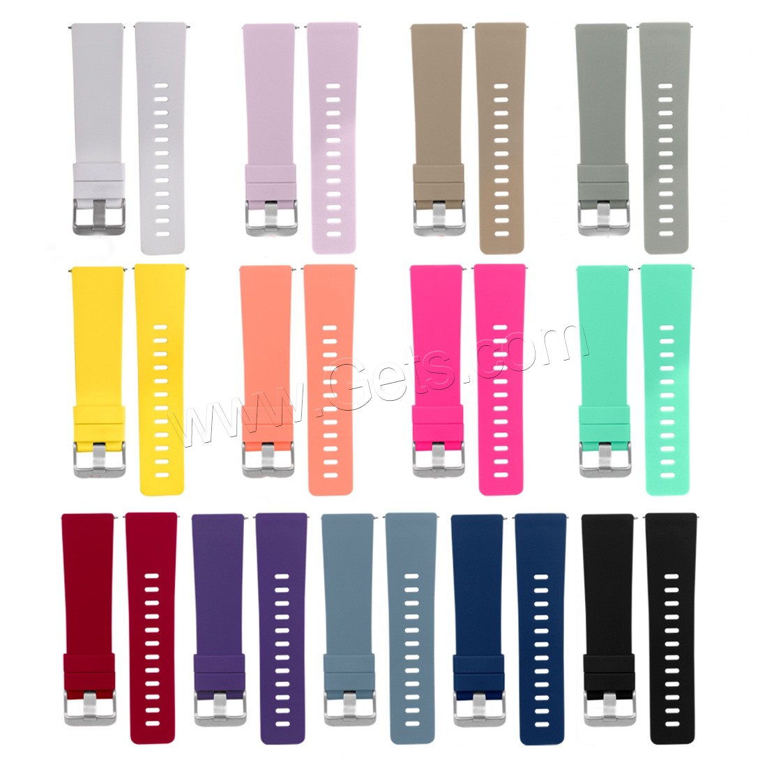 Bande de montre en acier inoxydable, silicone, acier inoxydable boucle ardillon, pour Fitbit alta HR & normes différentes pour le choix, plus de couleurs à choisir, 23mm, Vendu par brin