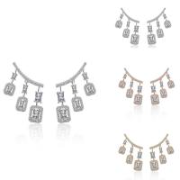 Boucles d'oreilles en laiton zircon cubique, Placage, pour femme & avec zircone cubique, plus de couleurs à choisir, protéger l'environnement, sans nickel, plomb et cadmium, 10-25mm, Vendu par paire