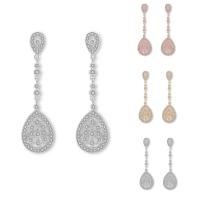 Boucles d'oreilles en laiton zircon cubique, Placage, pour femme & avec zircone cubique, plus de couleurs à choisir, protéger l'environnement, sans nickel, plomb et cadmium Vendu par paire