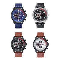 Montre NARY® Men Jewelry, Cuir, avec verre & acier inoxydable & alliage de zinc, mouvement chinoise, Placage, Résistant à l’eau de vie & pour homme, plus de couleurs à choisir Environ 9 pouce, Vendu par PC