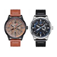 NARY® Watch Collection, PU Leather, with Glass & Stainless Steel & Zinc Alloy, Chinese movement, plated, Life water resistant & for man Approx 9 Inch 