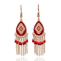 Zinc Alloy Tassel Earring, with Acrylic, gold color plated, Bohemian style & for woman & enamel 