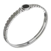 acier inoxydable bracelet ordinaire, avec résine, pour femme & creux, couleur originale, 10mm, Diamètre inté Environ Vendu par PC