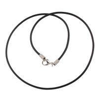 Collier en cuir de vache cordon, cuir de peau de vache, Alliage de zinc fermoir homard, 2mm Environ 18 pouce Vendu par sac