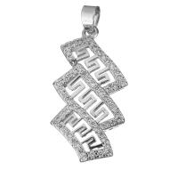 Cubic Zirconia Micro Pave Brass Pendant, platinum plated, micro pave cubic zirconia Approx 