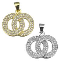 Cubic Zirconia Micro Pave Brass Pendant, Donut, plated, micro pave cubic zirconia Approx 3.5mm 