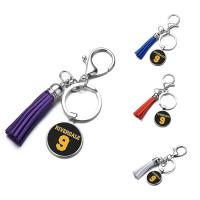 Fashion Time Gem Keychain Key Ring, Zinc Alloy, with iron ring & Velveteen & Glass, Tassel, platinum color plated, time gem jewelry & Unisex & decal, lead & cadmium free, 25mm 