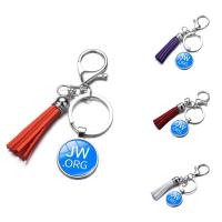 Fashion Time Gem Keychain Key Ring, Zinc Alloy, with iron ring & Velveteen & Glass, Tassel, platinum color plated, time gem jewelry & Unisex & decal, lead & cadmium free, 25mm 