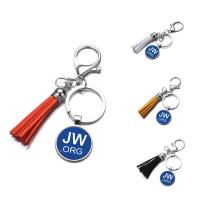 Fashion Time Gem Keychain Key Ring, Zinc Alloy, with iron ring & Velveteen & Glass, Tassel, platinum color plated, time gem jewelry & Unisex & decal, lead & cadmium free, 25mm 