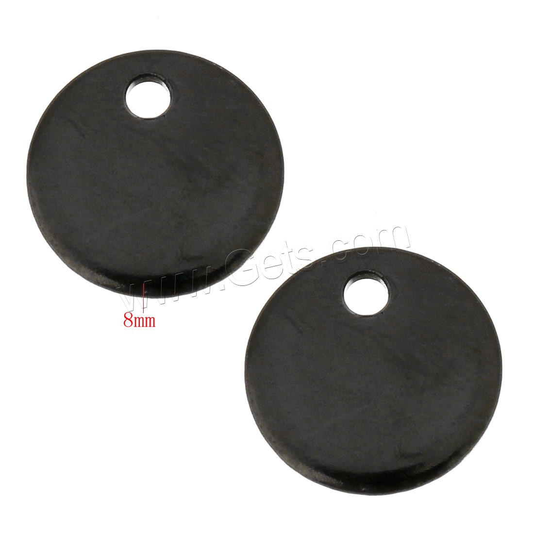 Stainless Steel Pendants, Flat Round, black ionic, different size for choice, Hole:Approx 1mm, Sold By PC