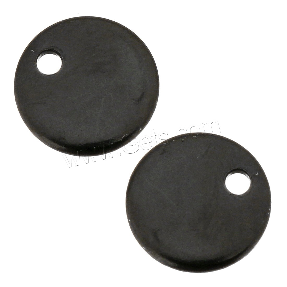 Stainless Steel Pendants, Flat Round, black ionic, different size for choice, Hole:Approx 1mm, Sold By PC