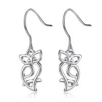 Sterling Silver Drop Earring, 925 Sterling Silver, Owl, for woman 