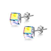 Sterling Silver Stud Earring, argent sterling 925, unisexe & avec zircone cubique, 6mm, Vendu par paire