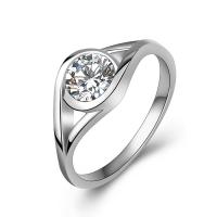 Cubic Zirconia anillo de dedo de plata esterlina, plata de ley 925, diverso tamaño para la opción & para mujer & con circonia cúbica, 7.9mm, Vendido por UD