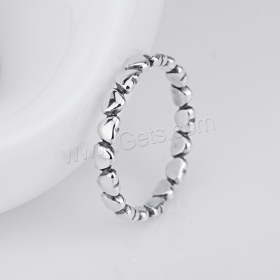 Anillo de Plata Ley, plata de ley 925, Corazón, chapado, diverso tamaño para la opción & para mujer, más colores para la opción, 2.9mm, Vendido por UD