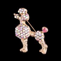 Broche de diamantes de imitación de la aleación de Zinc, Perro, chapado, para mujer & con diamantes de imitación, más colores para la opción, libre de plomo & cadmio, 30x37mm, Vendido por UD