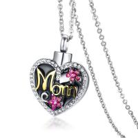 Stainless Steel Heart Pendants, enamel & with rhinestone Approx 6mm 