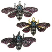 Cubic Zirconia Micro Pave Brass Pendant, Insect, plated, micro pave cubic zirconia Approx 3mm 