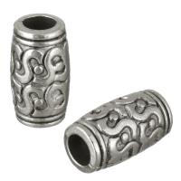 Perles de gros trou en alliage de zinc, Plaqué de couleur d'argent Environ 4mm, Vendu par PC