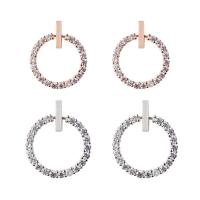 Boucle d'oreille de zinc alliage strass goutte, alliage de zinc, fer puce boucle d'oreille, beignet, Placage, pour femme & avec strass, plus de couleurs à choisir, sans plomb et cadmium, 13mm, Vendu par paire