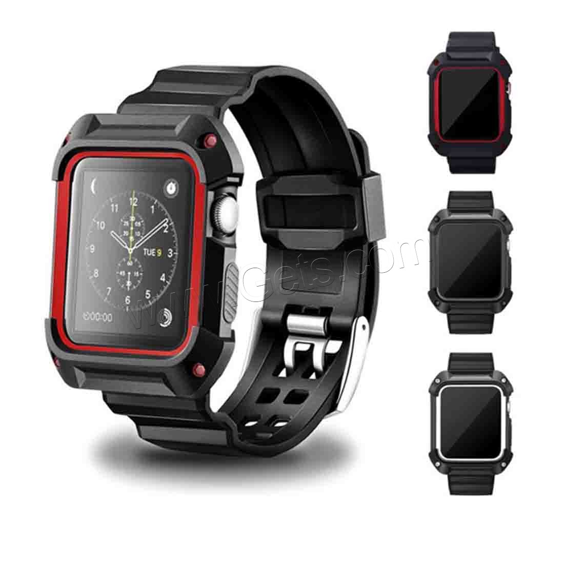 silicone Bande de montre avec le cadre, avec Plastique TPU, Placage, normes différentes pour le choix, plus de couleurs à choisir, Vendu par brin