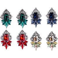 Zinc Alloy Stud Earring, with Crystal, plated, for woman & faceted & with rhinestone 