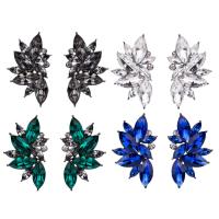 Zinc Alloy Stud Earring, with Crystal, plated, for woman & faceted & with rhinestone 