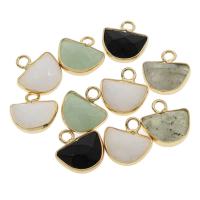 Gemstone Brass Pendants, with Brass, gold color plated Approx 1mm 