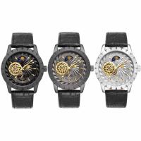 Collection de montres TEVISE®, cuir de peau de vache, avec cadran en alliage de zinc & acier inoxydable, Placage, 30M étanche & montre mécanique & réglable & pour homme, plus de couleurs à choisir Environ 7.8 pouce, Vendu par brin