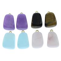 Gemstone Brass Pendants, with brass bail Approx 1mm 