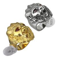 Fingerring Edelstahl-Mann, Edelstahl, Löwe, plattiert, für den Menschen & mit Strass, keine, 33mm, verkauft von PC