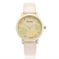 Reloj de Pulsera de mujeres, Cuero de PU, con dial de aleación de cinc & Vidrio, Redondo aplanado, barnizado, ajustable & para mujer, más colores para la opción, 35x16mm, longitud:aproximado 9.5 Inch, Vendido por Sarta