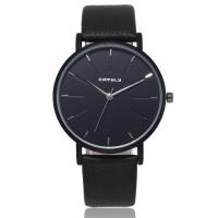 Unisex Wrist Watch, PU Leather, with zinc alloy dial & Glass, Flat Round, painted, adjustable Approx 9.5 Inch 