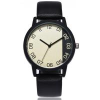 Unisex Wrist Watch, PU Leather, with zinc alloy dial & Glass, Flat Round, painted, adjustable Approx 9.5 Inch 