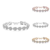 Cubic Zirconia Brass Bracelets, plated, for woman & with cubic zirconia nickel, lead & cadmium free, 180mm Approx 7 Inch 