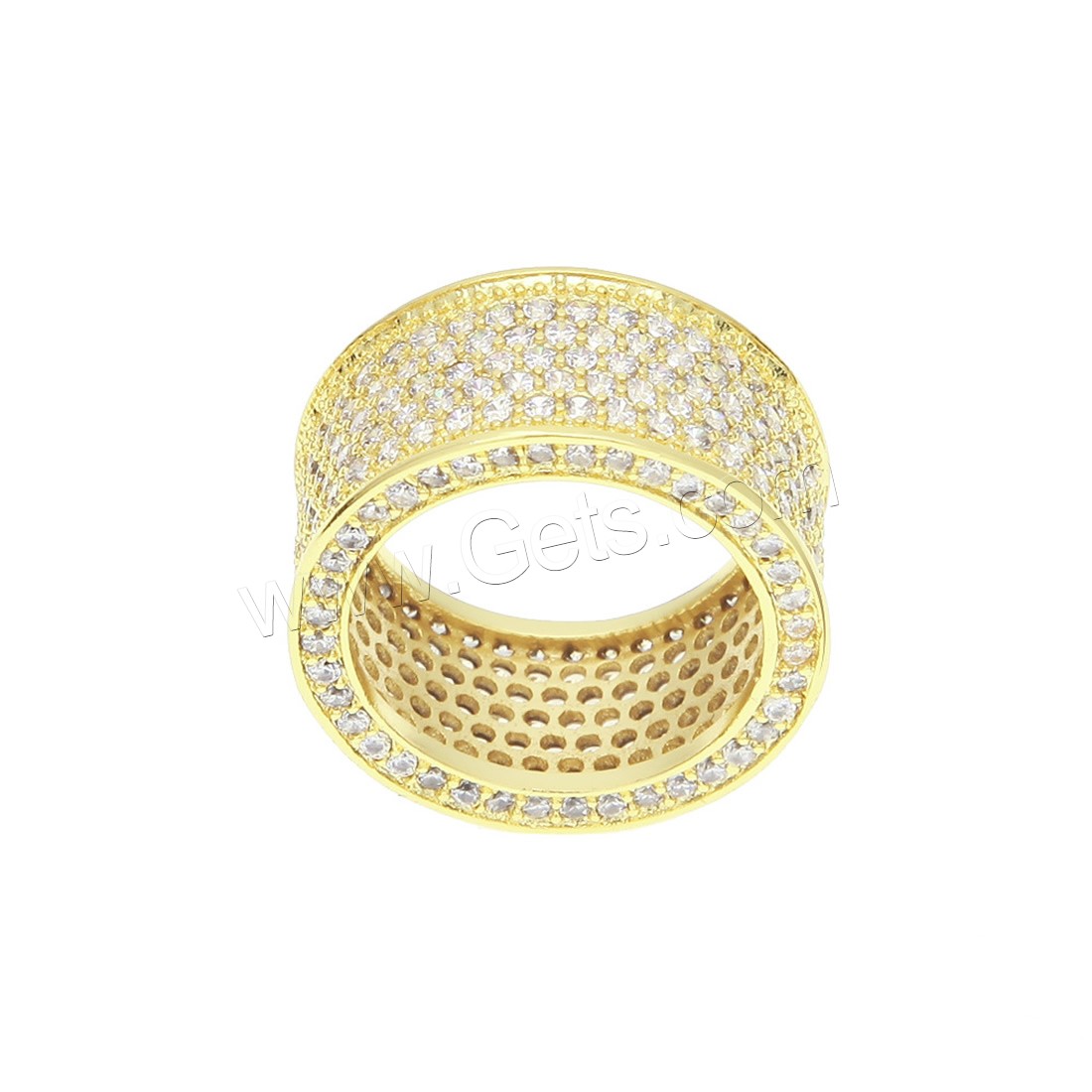 Cubic Zirconia Micro Pave Brass Finger Ring, plated, Unisex & different size for choice & micro pave cubic zirconia, more colors for choice, Sold By PC