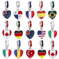 Zinc Alloy European Pendants, Heart, platinum color plated & without troll & enamel Approx 4.5mm 